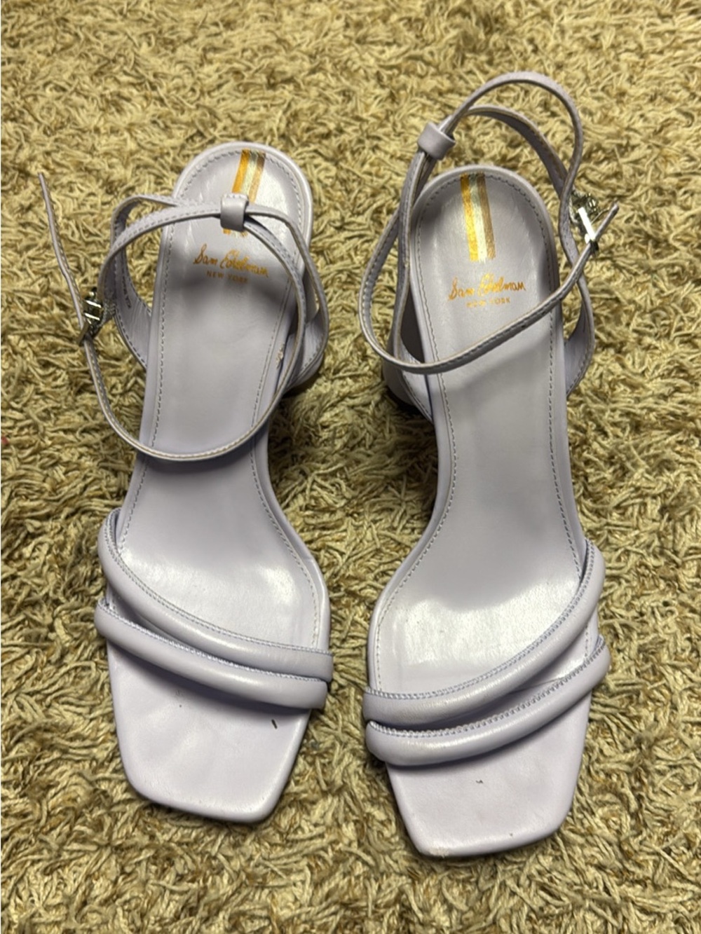Sam Edelman Lilac Strappy Block Heel Sandals